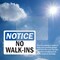 Signmission No Walk-Ins OSHA Notice Sign, Vinyl Decal, 10in W x 7in L, 2PK OS-2PACK-NS-D-710-L-15032 - alternate 3